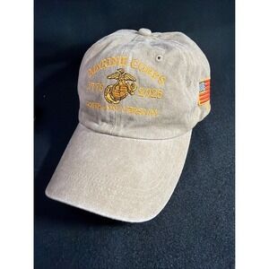 US Marine Corps 250th Anniversary Hat Tan Corduroy EGA 1775-2025 USMC Ball Cap